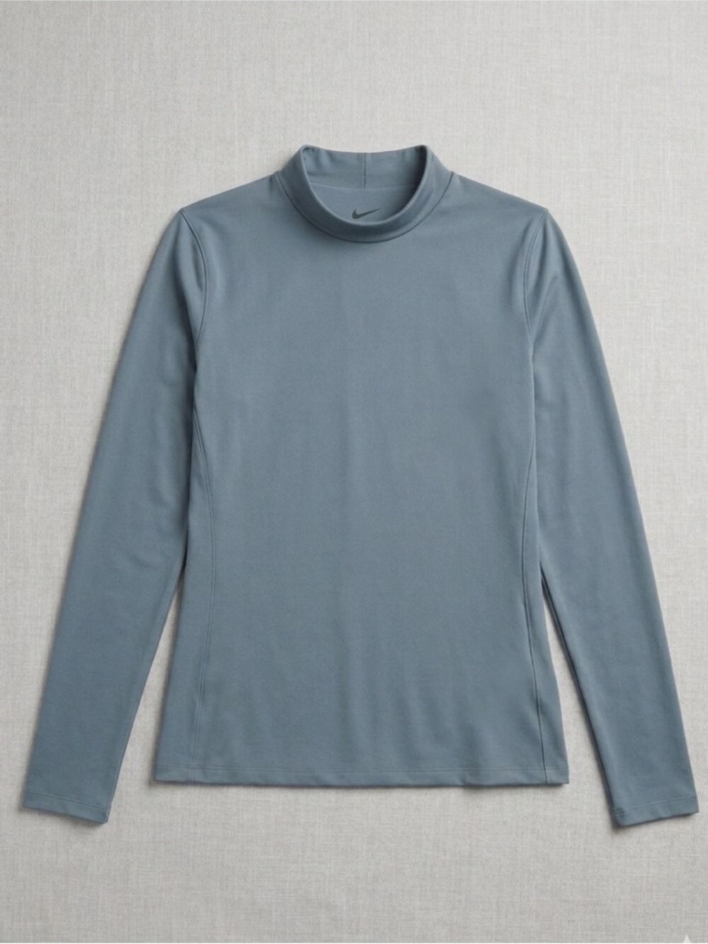 Nike Dri Fit UV Mock Neck Long Sleeve Golf Top Blue Gray Small UPF 40